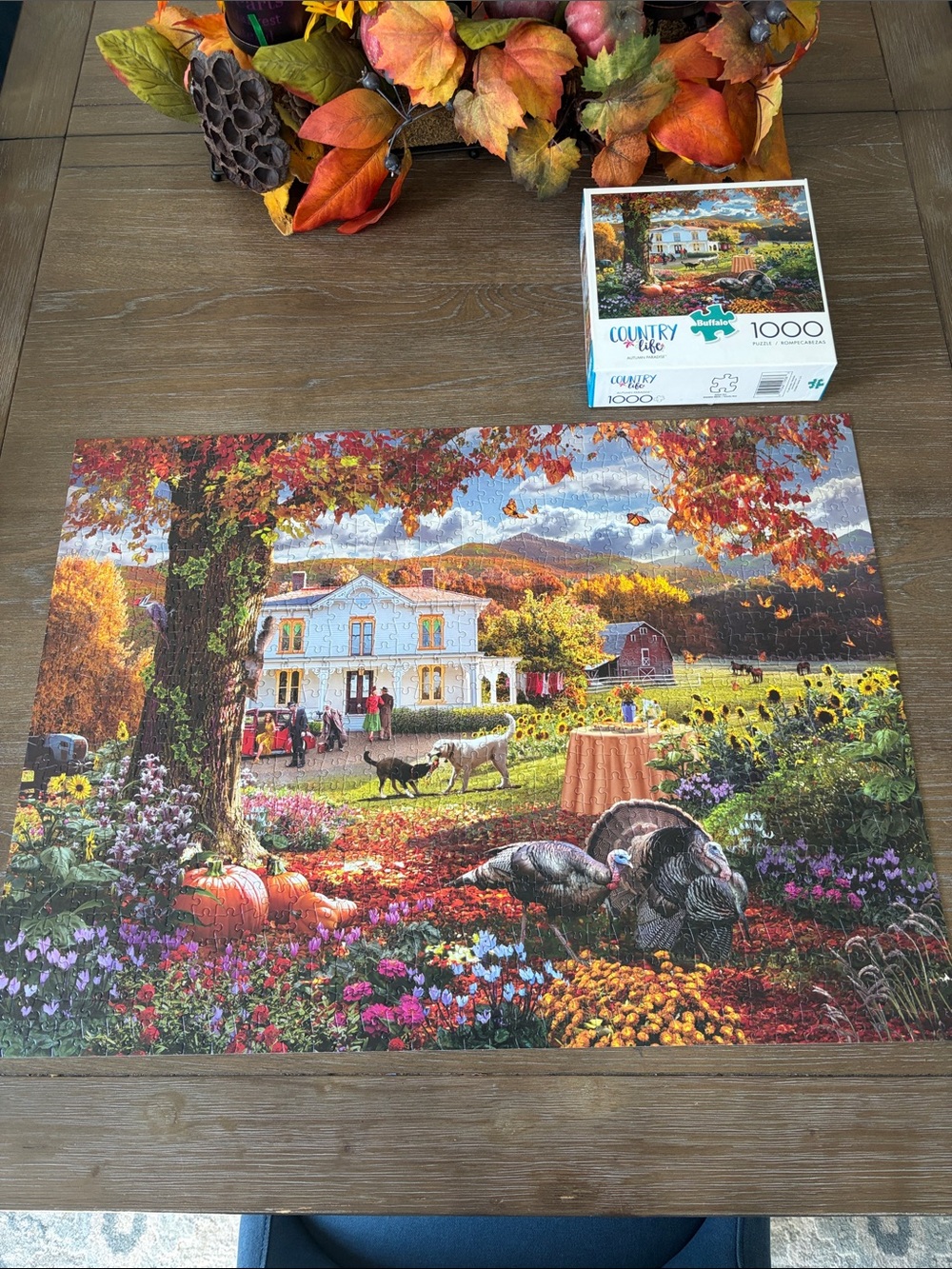 Country Harvest 1000-Piece Jigsaw Puzzle - Autumn Farm Scene (Multicolor)